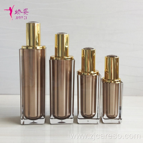 Classical Square Shape Acrylic Cosmetic Packaging Bottle